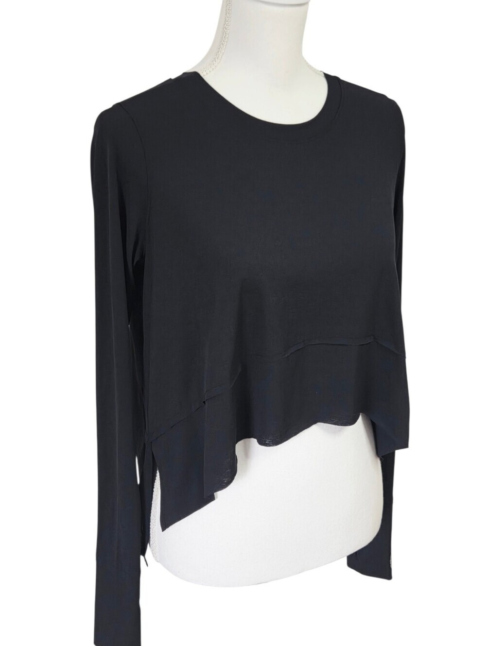 Free People Tempo Long Sleeve Tee Shirt Top Black Small - Picture 4 of 9